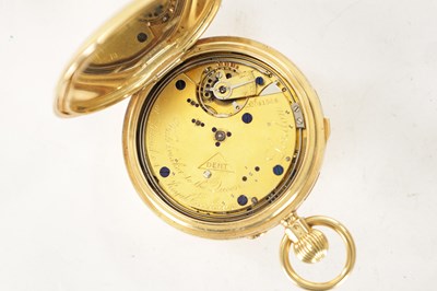 Lot 355 - DENT, ROYAL EXCHANGE, LONDON. A FINE 18CT GOLD HALF HUNTER QUARTER REPEATING POCKET WATCH