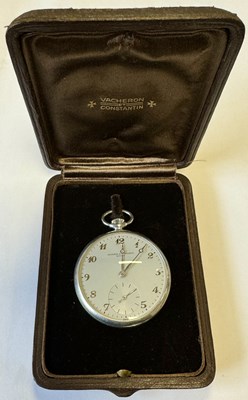 Lot 306 - VACHERON CONSTANTIN. A FINE AND LIGHTWEIGHT ALUMINIUM KEYLESS WINDING OPEN-FACED POCKET WATCH