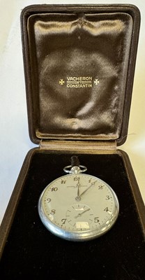 Lot 306 - VACHERON CONSTANTIN. A FINE AND LIGHTWEIGHT ALUMINIUM KEYLESS WINDING OPEN-FACED POCKET WATCH