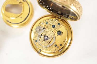 Lot 337 - AN EARLY 19TH CENTURY 18CT GOLD QUARTER REPEATING PAIR CASED POCKET WATCH WITH DUPLEX ESCAPEMENT