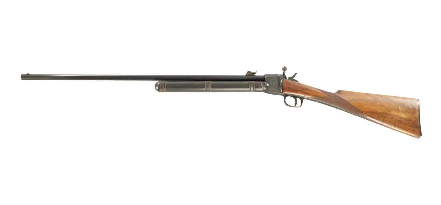 Lot 528 - A LATE 19TH CENTURY GAS FILLED AIR RIFLE BY