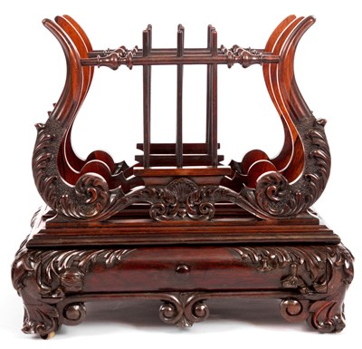 Lot 759 - A good George IV Rosewood Lyre-shaped...