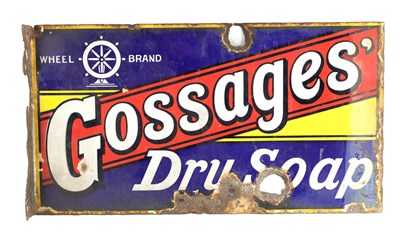 Lot 691 - A VINTAGE ENAMEL SHOP SIGN FOR GOSSAGES’ DRY SOAP