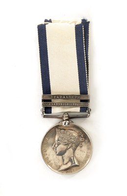 Lot 585 - A NAVAL GENERAL SERVICE 1793-1840 WITH THE “ANSE LA BARQUE 18TH DEC 1809” AND “GUADALOUPE” CLASPS