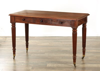 Lot 1398 - AN EARLY 19TH CENTURY MAHOGANY WRITING TABLE IN THE MANNER OF GILLOWS