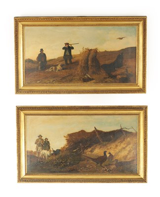 Lot 942 - A PAIR OF 19TH CENTURY OILS ON CANVAS OF HUNTING SCENES