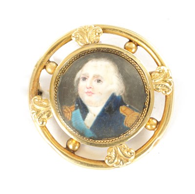 Lot 280 - A 19TH CENTURY GOLD FRAMED PORTRAIT BROOCH