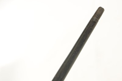 Lot 465 - A 19TH CENTURY IRISH BOG OAK WALKING CANE