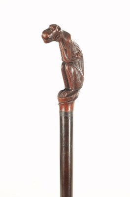 Lot 461 - A LATE 19TH CENTURY CONTINENTAL ROSEWOOD WALKING CANE