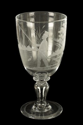 Lot 1 - A LATE GEORGIAN GIANT GLASS GOBLET