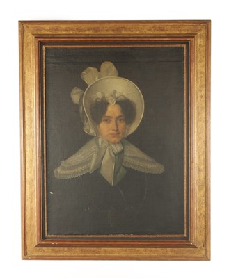 Lot 913 - A 19TH CENTURY OIL ON CANVAS BUST PORTRAIT OF A LADY