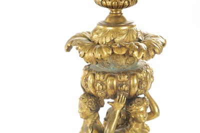 Lot 704 - A PAIR OF EARLY 19TH CENTURY FRENCH ORMOLU AND PORCELAIN MOUNTED CANDELABRA