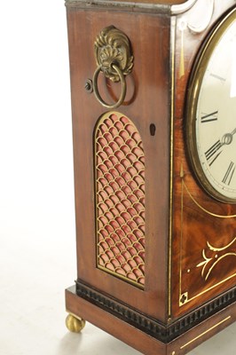 Lot 1130 - W. HADDACK, BATH. A REGENCY BRASS INLAID FIGURED MAHOGANY QUARTER STRIKING EIGHT-DAY BRACKET CLOCK