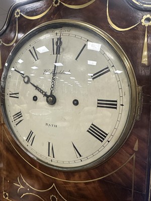 Lot 1130 - W. HADDACK, BATH. A REGENCY BRASS INLAID FIGURED MAHOGANY QUARTER STRIKING EIGHT-DAY BRACKET CLOCK