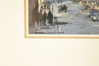 Lot 973 - E MABEL LIPSCOMB. WATERCOLOUR OF ST. ALBANS, EVENING