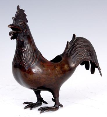 Lot 244 - AN ORIENTAL PATINATED BRONZE INCENSE BURNER...