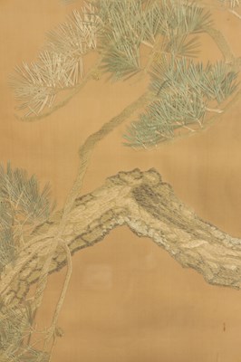 Lot 180 - A LATE 19TH CENTURY JAPANESE SILKWORK PICTURE FORMED AS THREE PANELS