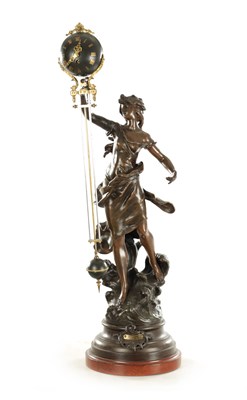 Lot 1005 - A LARGE LATE 19TH CENTURY FRENCH FIGURAL MYSTERY CLOCK