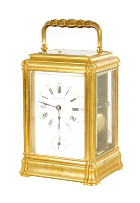 Lot 998 - PAUL GARNIER PARIS, A GOOD 19TH CENTURY FRENCH GILT BRASS GORGE CASE CARRIAGE CLOCK REPEATER