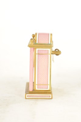 Lot 1129 - A LATE 19TH CENTURY FRENCH GILT BRASS AND GUILLOCHE ENAMEL BOUDOIR CLOCK