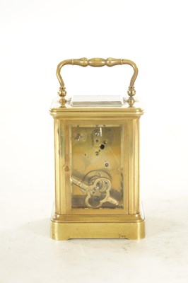 Lot 1127 - A LATE 19TH CENTURY FRENCH BRASS AND CHAMPLEVE ENAMEL SMALL CARRIAGE CLOCK