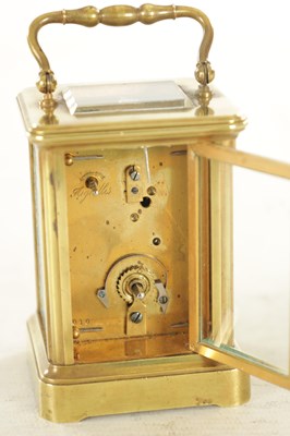 Lot 1127 - A LATE 19TH CENTURY FRENCH BRASS AND CHAMPLEVE ENAMEL SMALL CARRIAGE CLOCK