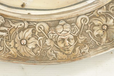 Lot 430 - A LARGE 19TH CENTURY SILVER PLATE NEOCLASSICAL STYLE HANGING PLAQUE