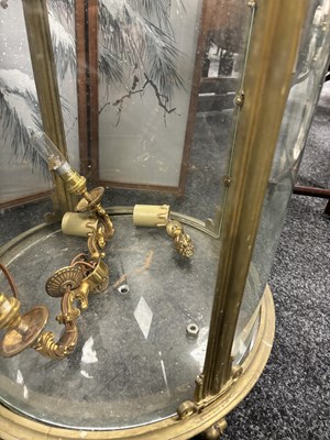 Lot 716 - A LARGE 20TH CENTURY GILT BRASS HANGING HALL LANTERN