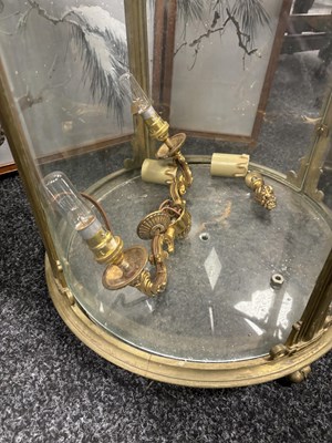 Lot 716 - A LARGE 20TH CENTURY GILT BRASS HANGING HALL LANTERN