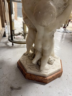 Lot 657 - AN IMPRESSIVE PAIR OF ART DECO ITALIAN CARRERA MARBLE URNS