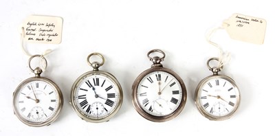 Lot 261 - A SELECTION OF FOUR SILVER POCKET WATCHES...