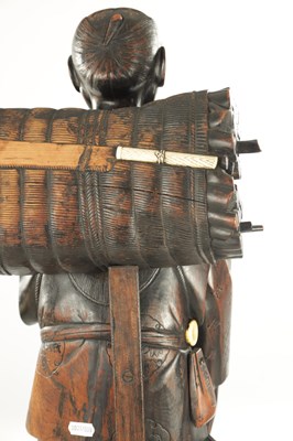 Lot 126 - A GOOD 19TH CENTURY JAPANESE PATINATED HARDWOOD FIGURE