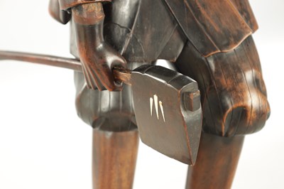 Lot 126 - A GOOD 19TH CENTURY JAPANESE PATINATED HARDWOOD FIGURE