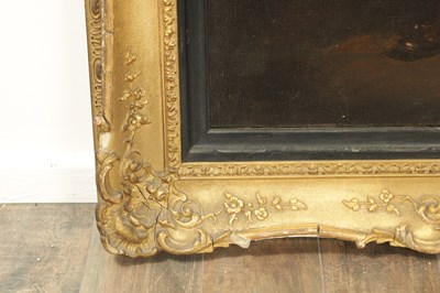 Lot 970 - A 19TH CENTURY OIL ON CANVAS - STANDING PORTRAIT OF A HIGHLAND OFFICER