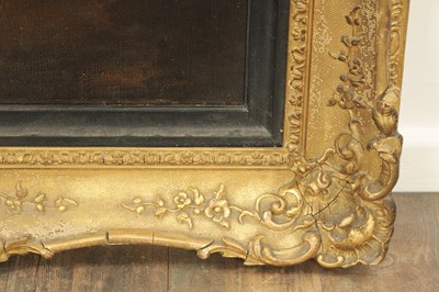 Lot 970 - A 19TH CENTURY OIL ON CANVAS - STANDING PORTRAIT OF A HIGHLAND OFFICER