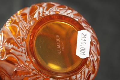 Lot 15 - A RENE LALIQUE AMBER GLASS 'BRESSE' VASE