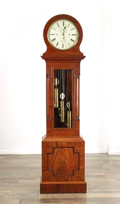 Lot 1060 - G. & T. HAMMOND, MANCHESTER. A REGENCY QUARTER CHIMING DOMESTIC REGULATOR LONGCASE CLOCK