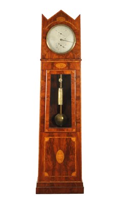 Lot 1071 - BOOTLE & FRED K. BALDE, LIVERRPOOL. A REGENCY FIGURED MAHOGANY DOMESTIC REGULATOR LONGCASE CLOCK