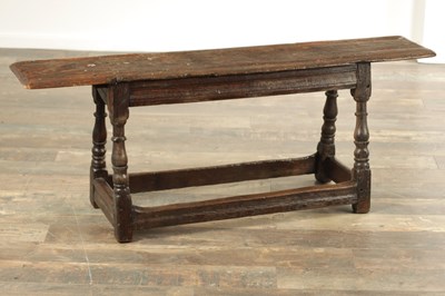 Lot 1358 - A LATE 17TH CENTURY OAK LONG JOINT STOOL/BENCH