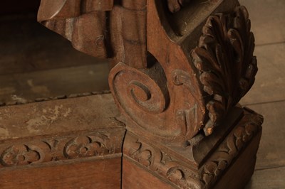 Lot 1337 - A RARE 18TH CENTURY STYLE CARVED PINE CONSOLE TABLE IN THE MANNER OF WILLIAM KENT