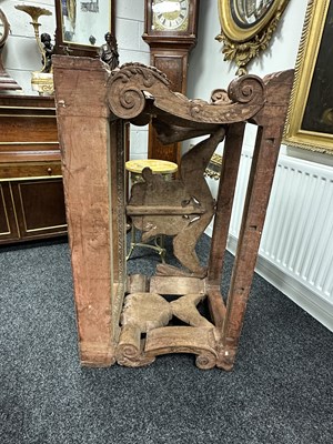 Lot 1337 - A RARE 18TH CENTURY STYLE CARVED PINE CONSOLE TABLE IN THE MANNER OF WILLIAM KENT