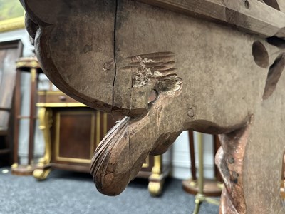 Lot 1337 - A RARE 18TH CENTURY STYLE CARVED PINE CONSOLE TABLE IN THE MANNER OF WILLIAM KENT