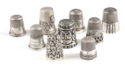 Lot 281 - A SELECTION OF 9 SILVER THIMBLES of various...