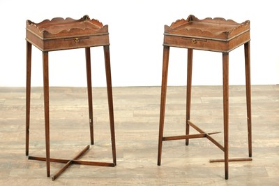 Lot 1316 - A PAIR OF GEORGE III STYLE KETTLE STANDS