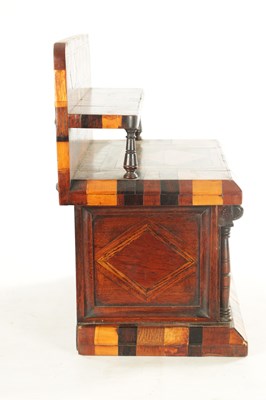 Lot 939 - AN UNUSUAL 19TH CENTURY SPECIMEN WOOD JEWELLERY CASKET MODELLED AS A SIDEBOARD