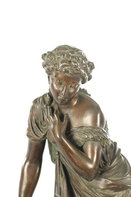 Lot 778 - PIERRE LOUIS DETRIER A 19TH CENTURY PATINATED BRONZE SCULPTURE OF A CLASSICAL LADY