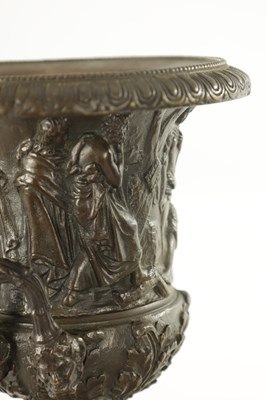 Lot 648 - A GOOD PAIR OF 19TH CENTURY GRAND TOUR ITALIAN BRONZE AND SIENNA MARBLE CAMPANA