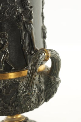 Lot 734 - BENEDETTO BOSCHETTI (1820-1879) AFTER THE ANTIQUE, A LATE 19TH CENTURY BRONZE AND GILT BRONZE MEDICI VASE