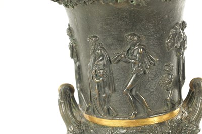 Lot 734 - BENEDETTO BOSCHETTI (1820-1879) AFTER THE ANTIQUE, A LATE 19TH CENTURY BRONZE AND GILT BRONZE MEDICI VASE