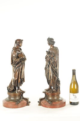 Lot A PAIR OF LATE 19TH CENTURY BRONZE FIGURAL SCULPTURES